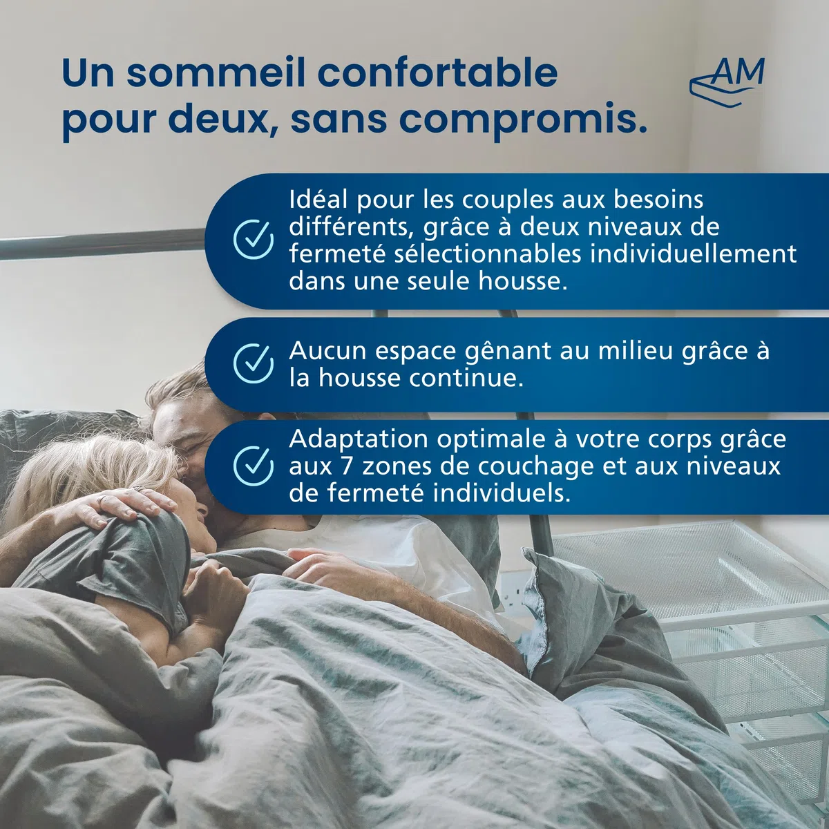 Matelas 180x200 pour 2 personnes - Double fermeté ferme & très ferme - Matelas à ressorts ensachés 180 x 200 - 1000 ressorts pour une adaptabilité optimale - Grand matelas pour couples