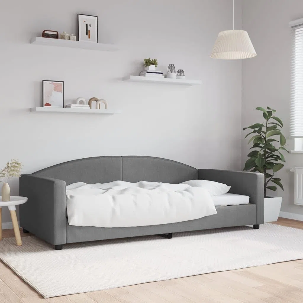 vidaXL Lit de Repos Gris foncé 100x200 cm Tissu