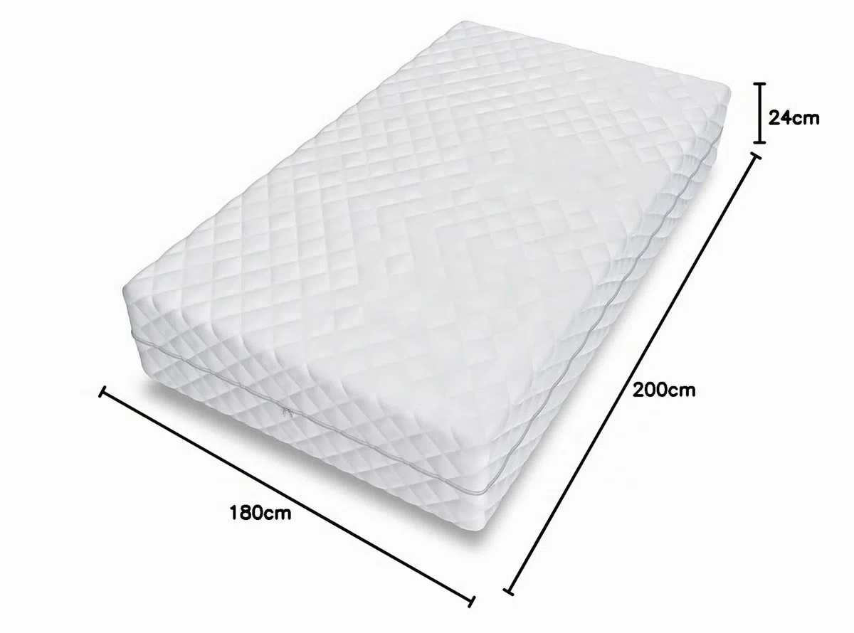 FDM Memory Duo Matelas 180x200 cm Épaisseur 27 cm Matelas à Ressorts Ensachés avec Mousse Visco Fermeté H2 H3 Deux Faces 7 Zones de Confort Housse Lavable Oeko-TEX Hypoallergénique