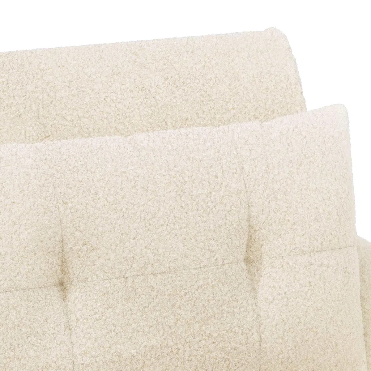 vidaXL Canapé Love Seat avec capitonnage en Boutons Crème Bouclé