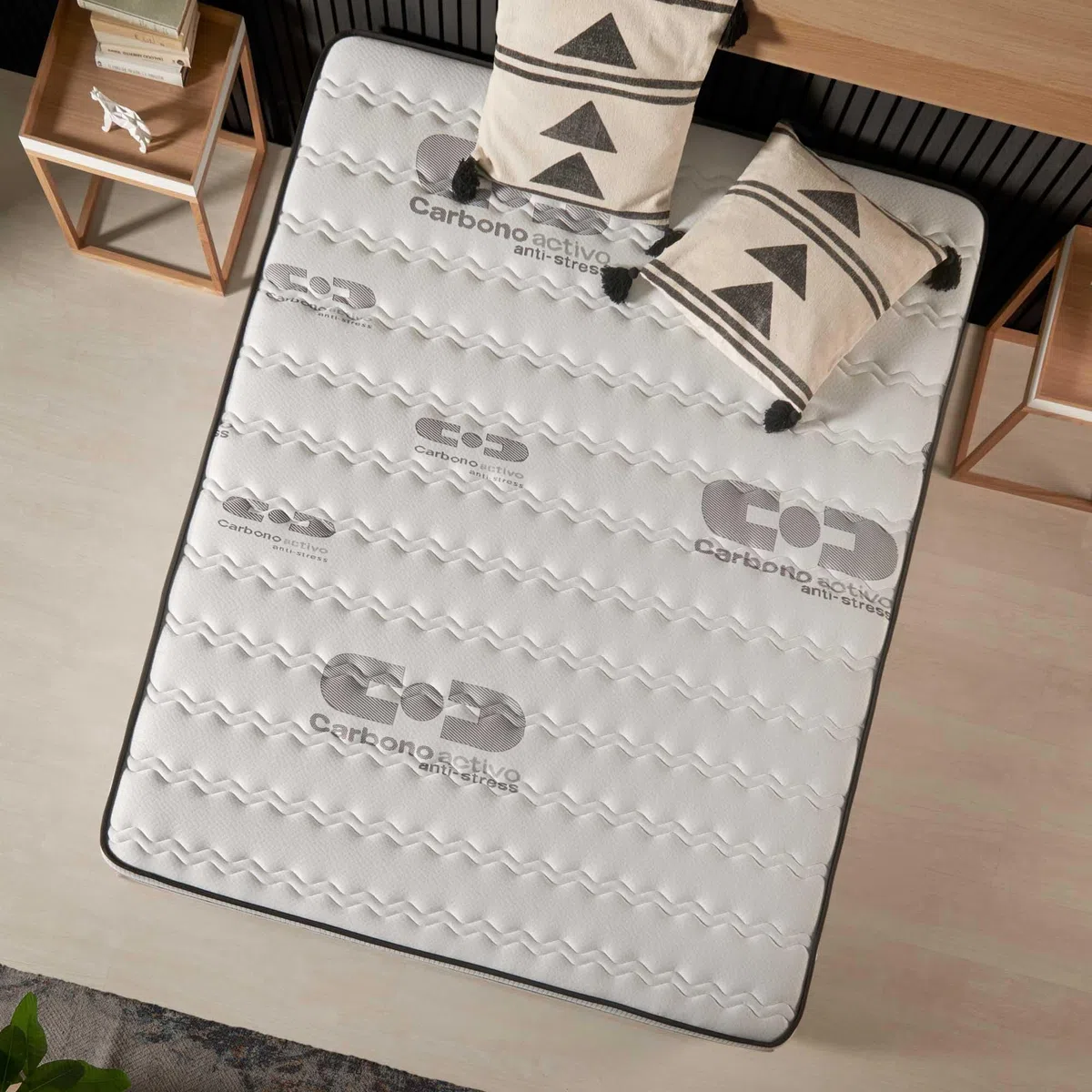 NATURALEX - Visco-Carbone - Matelas 180x200 Noyau Hybride - Épais 30 cm