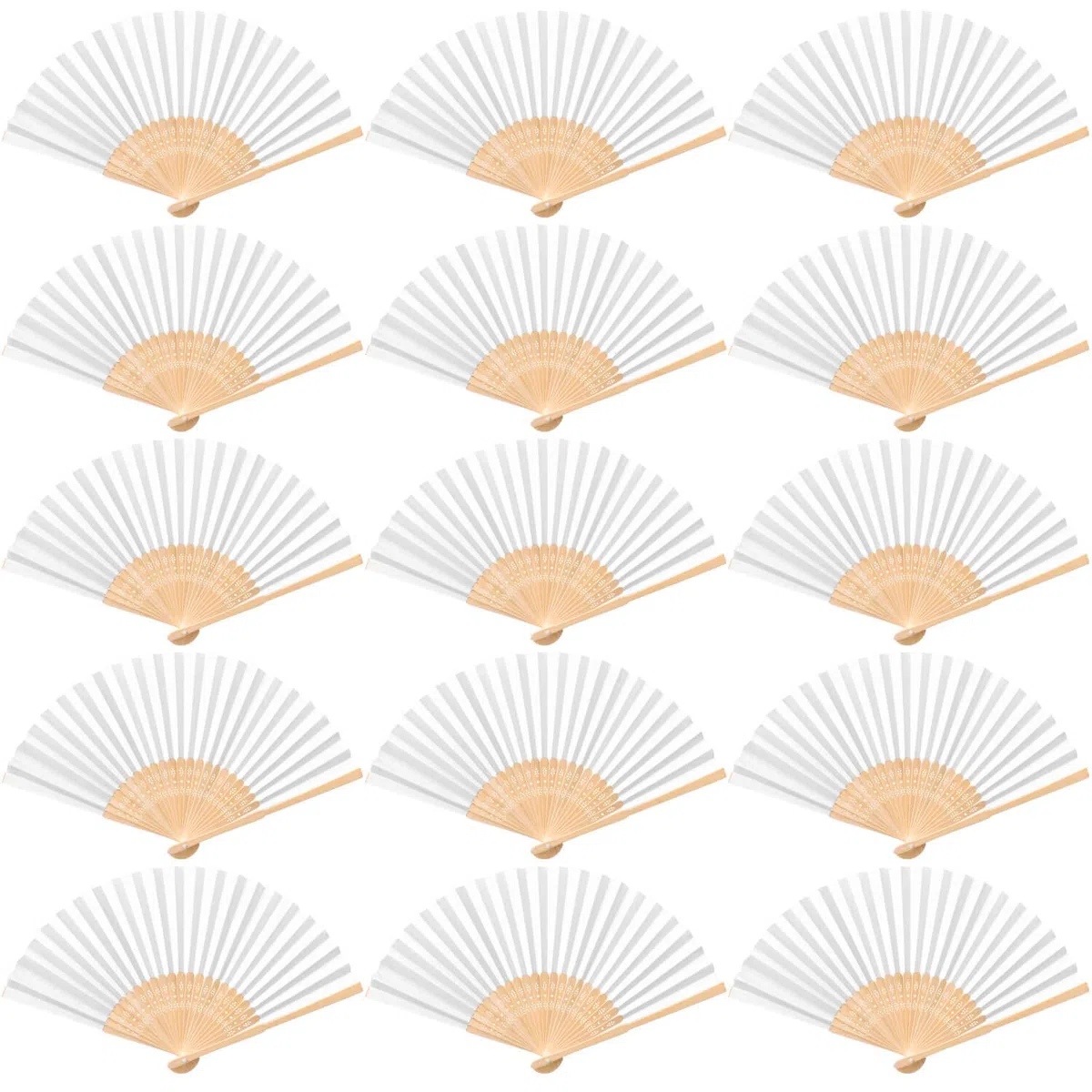 40 Eventail Blanc de Papier Mariage pour Invités Cadeau Fête Décoration