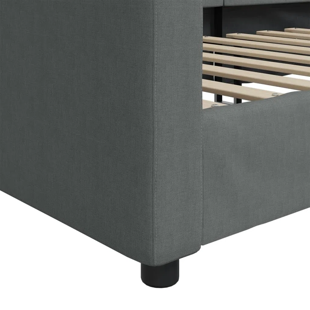 vidaXL Lit de Repos Gris foncé 100x200 cm Tissu