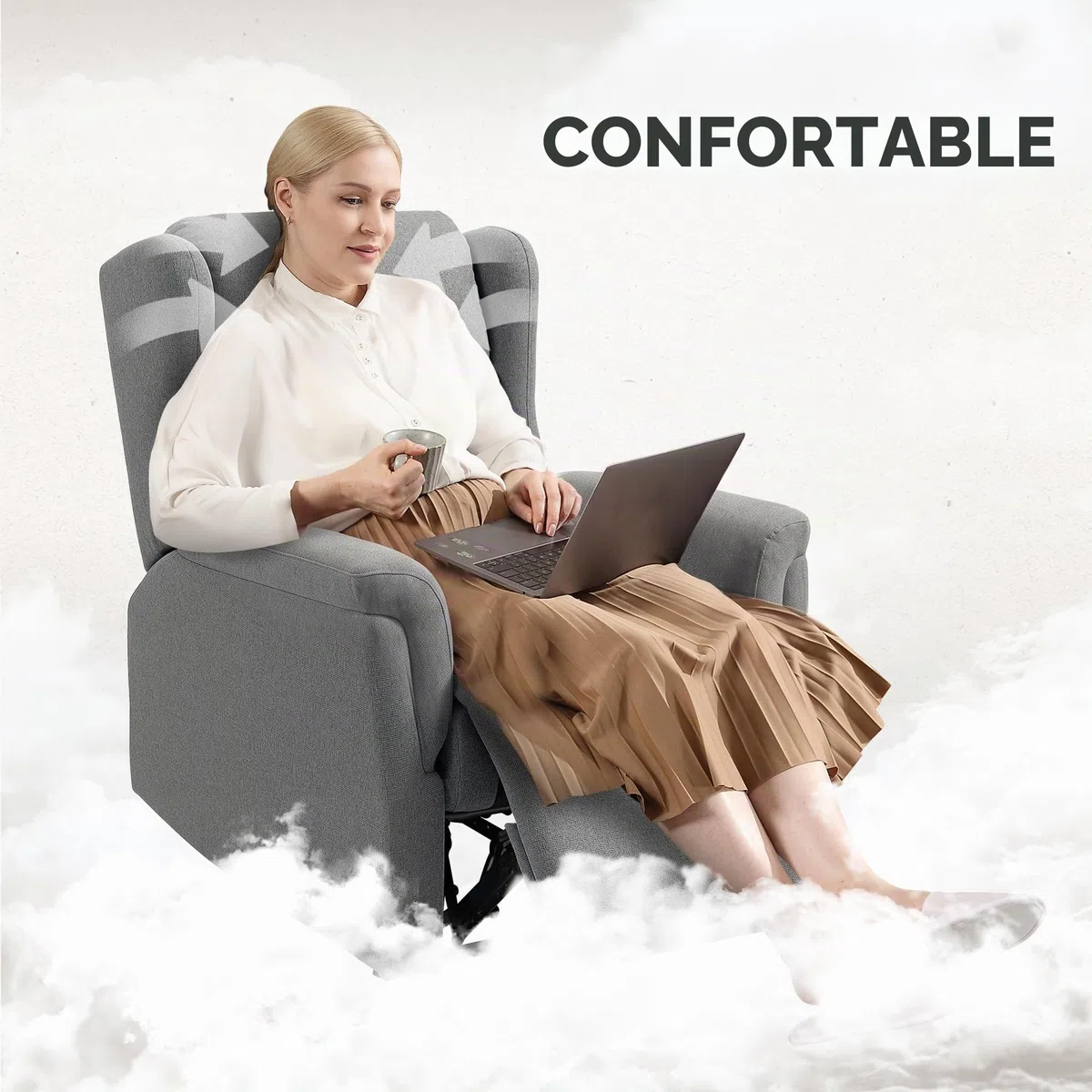 HOMCOM Fauteuil Relax Inclinaison Dossier réglable Gris foncé