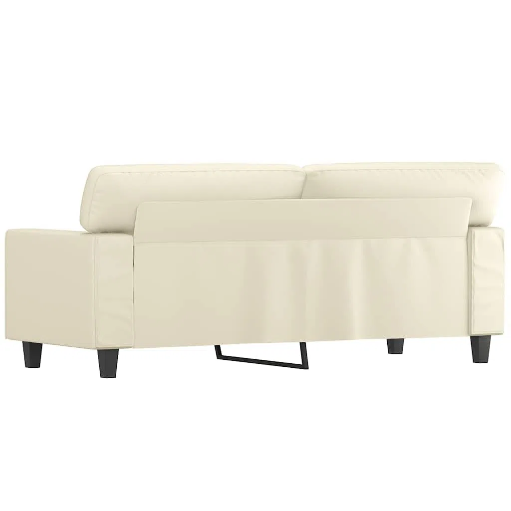 Canapé 2 places simili cuir crème 174 cm