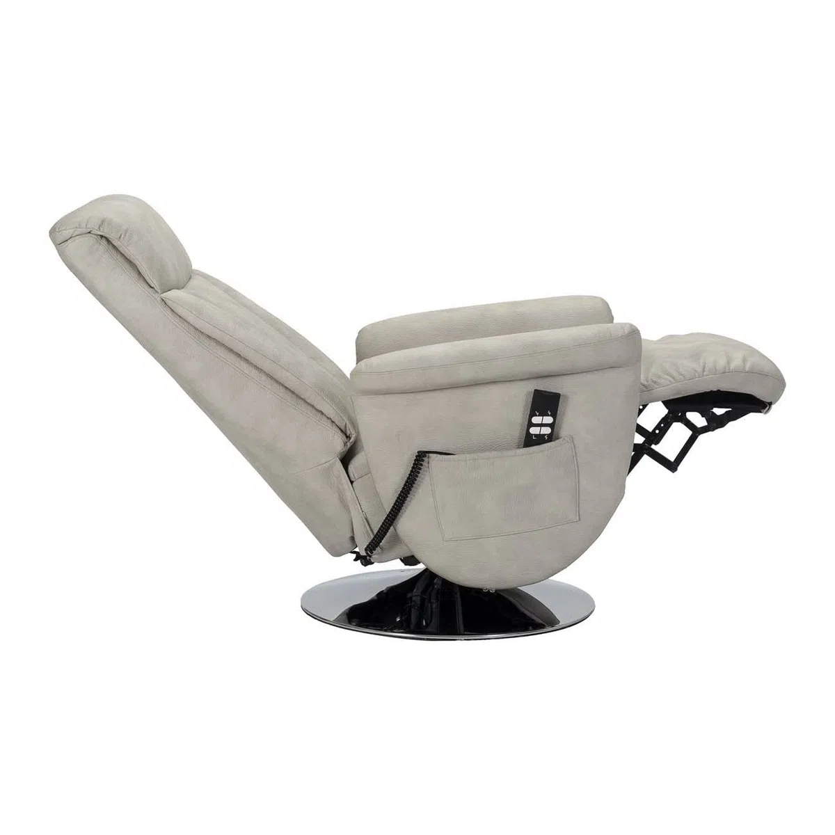 Sime MT-2 Fauteuil Relax Électrique 2 Moteurs, Dossier inclinable indépendant piètement en Acier tournant Peau d'éléphant Fauteuil reclinable releveur âgé Gris