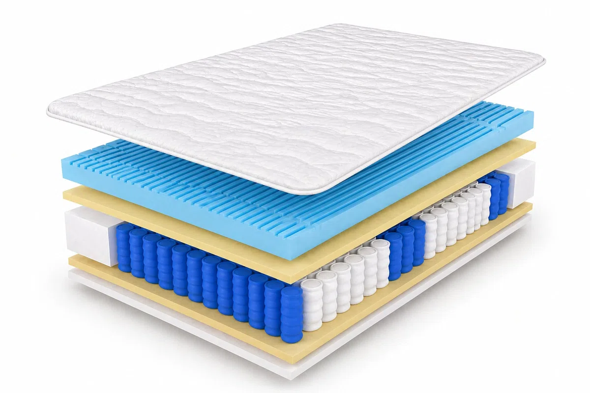 Matelas Premium 180 x 200 à ressorts ensachés H3 orthopédique Noir 20 cm
