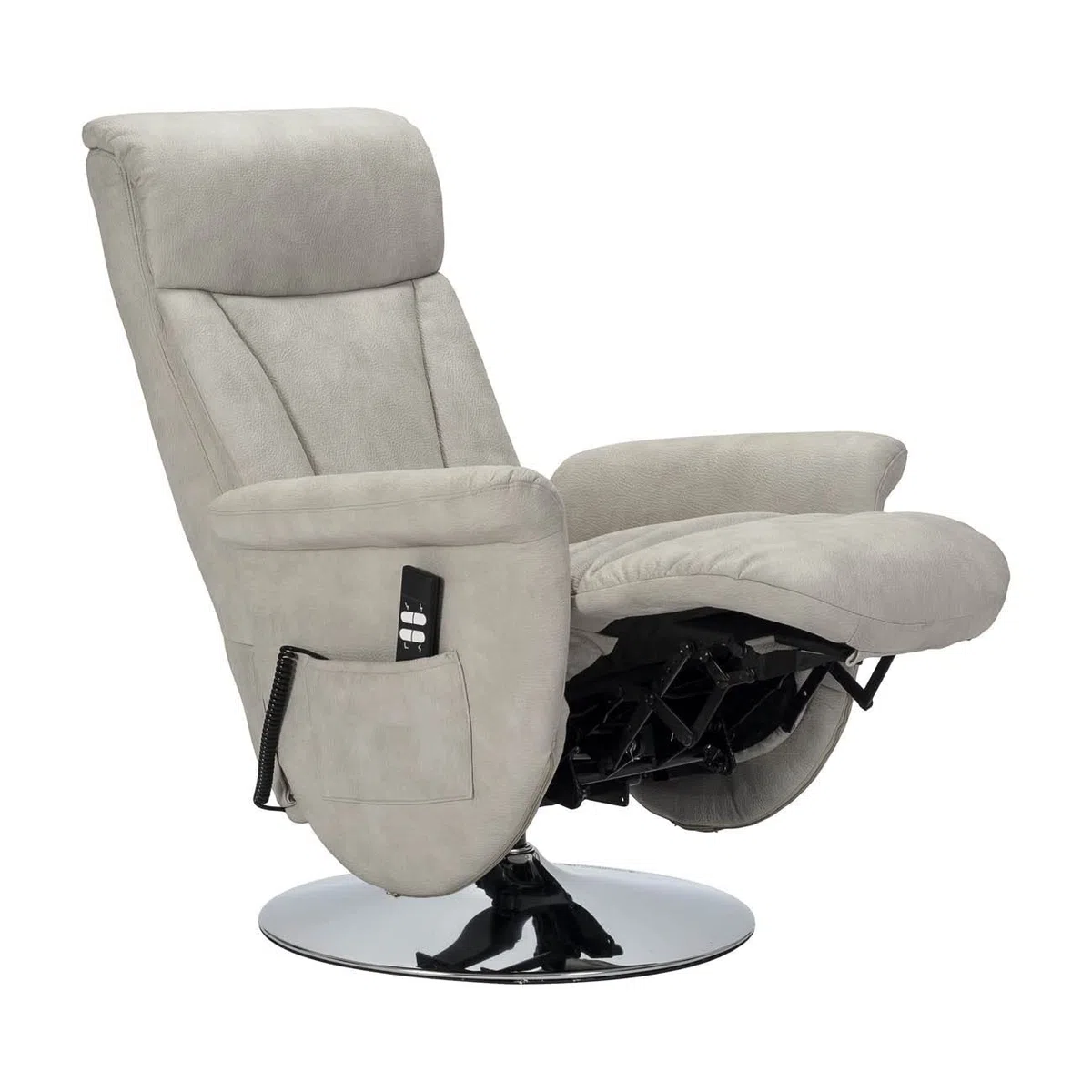 Sime MT-2 Fauteuil Relax Électrique 2 Moteurs, Dossier inclinable indépendant piètement en Acier tournant Peau d'éléphant Fauteuil reclinable releveur âgé Gris
