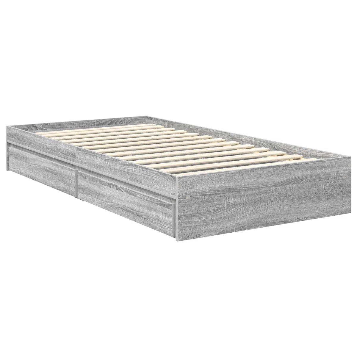 Lit de rangement gris Sonoma 100 x 200 cm Cadre de lit en bois