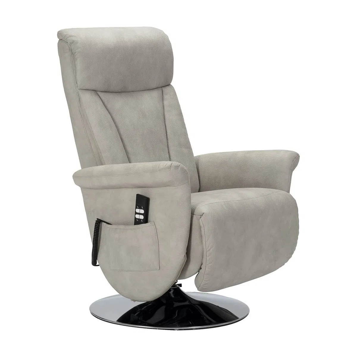 Sime MT-2 Fauteuil Relax Électrique 2 Moteurs, Dossier inclinable indépendant piètement en Acier tournant Peau d'éléphant Fauteuil reclinable releveur âgé Gris