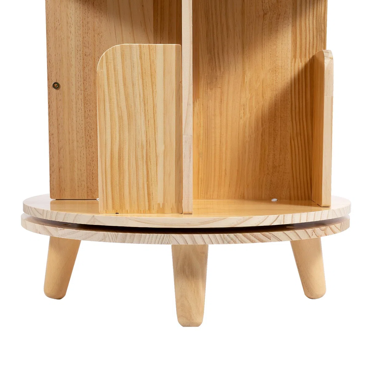 Bibliothèque Tournante 6 Niveaux en Bois - Étagère Rotative 360 Degrés - Rangement Multifonction Organisateur (6 Étagères)