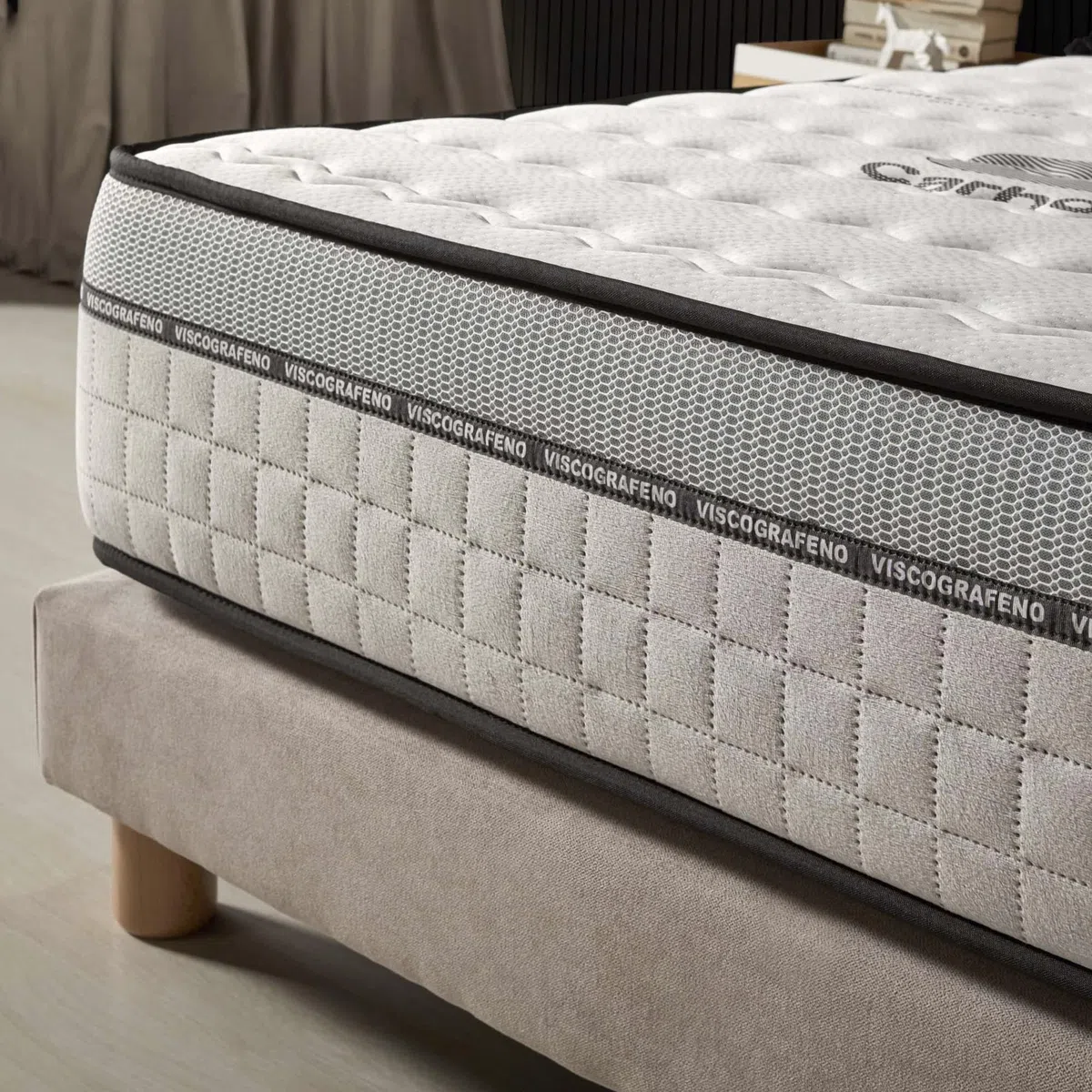 NATURALEX - Visco-Carbone - Matelas 180x200 Noyau Hybride - Épais 30 cm