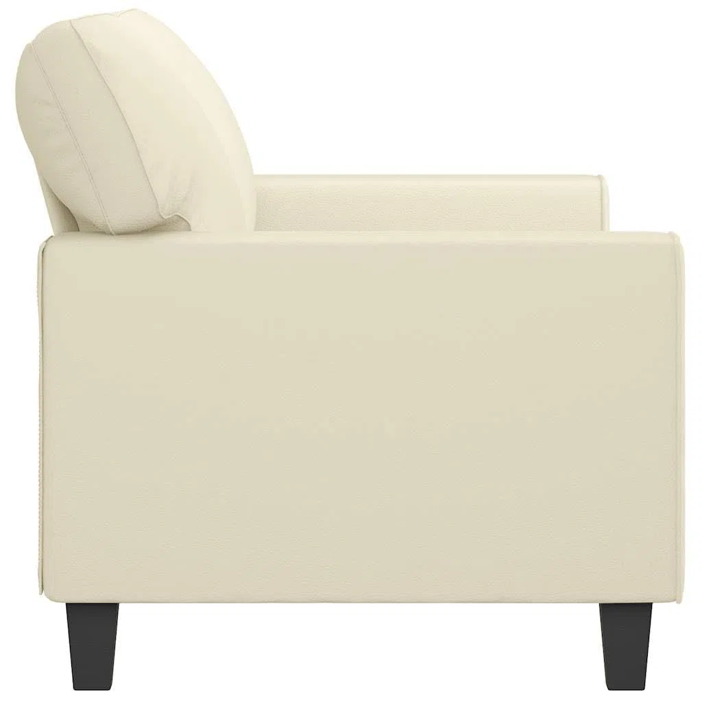 Canapé 2 places simili cuir crème 174 cm