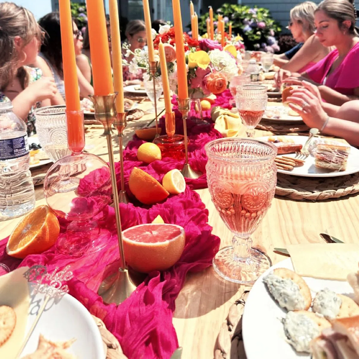 HAISIWLKJ Lot de 10 chemins de table en étamine, style bohème rustique et transparent pour fête de mariage, fête prénuptiale, fête prénatale, 3 m (fuchsia)