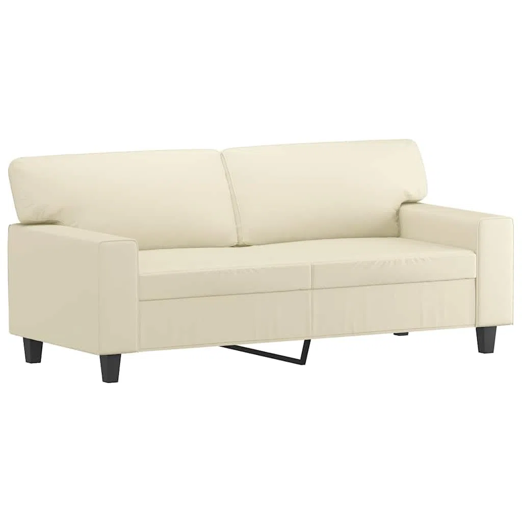 Canapé 2 places simili cuir crème 174 cm