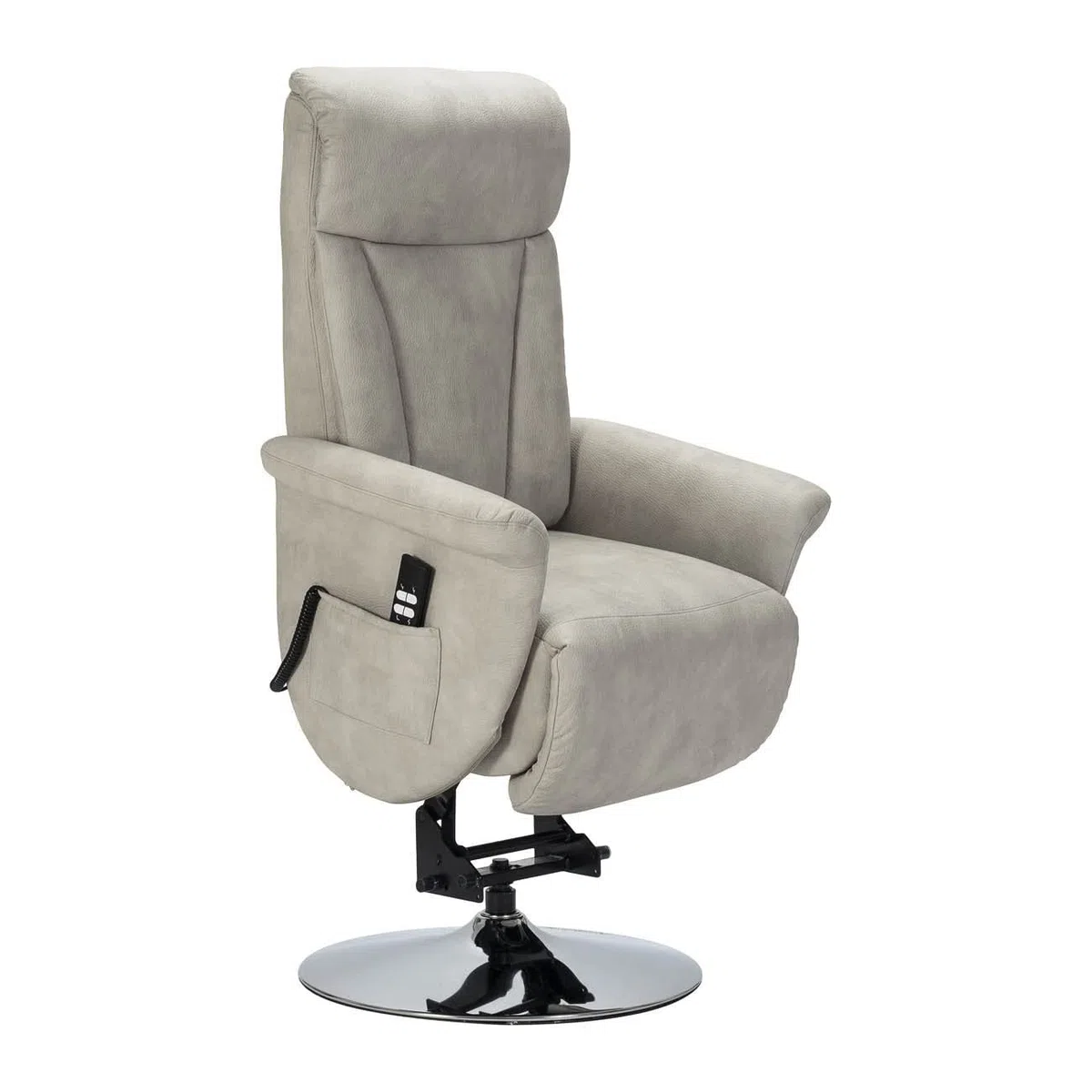 Sime MT-2 Fauteuil Relax Électrique 2 Moteurs, Dossier inclinable indépendant piètement en Acier tournant Peau d'éléphant Fauteuil reclinable releveur âgé Gris