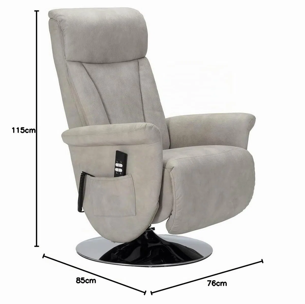 Sime MT-2 Fauteuil Relax Électrique 2 Moteurs, Dossier inclinable indépendant piètement en Acier tournant Peau d'éléphant Fauteuil reclinable releveur âgé Gris