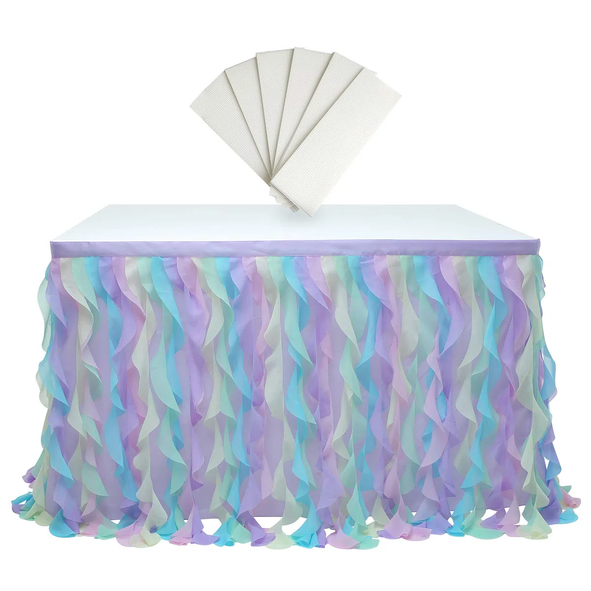 rismart Multicouche Tulle Jupe de Table Tutu Couverture pour l'anniversaire Mariage Soirées Arc en Ciel,77 H x L 187 cm